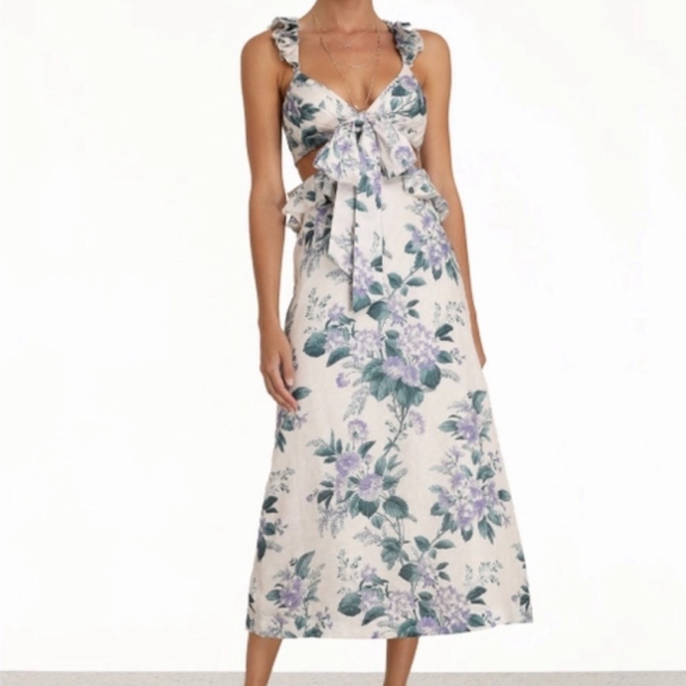 Nwot Zimmermann linen floral print dress size 2